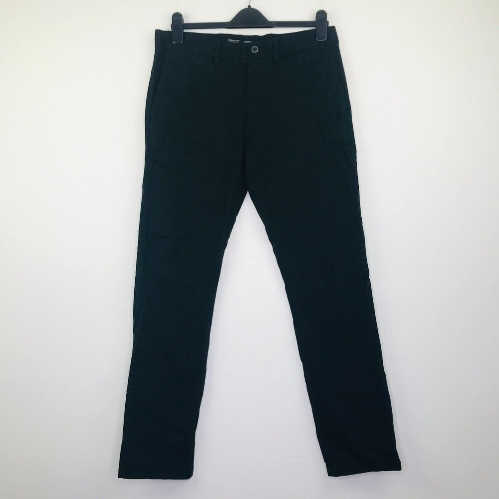 Old Navy 32x32 Pants Black Solid Twill Ultimate Slim Straight Leg Chino BN23